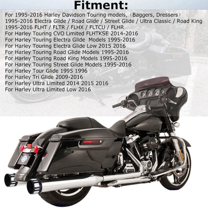 4" Slip On Mufflers Exhaust Pipes For DNA Harley Road Street Electra Glide 95-16