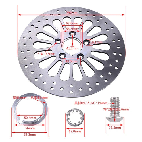 11.5 INCH Rear Brake Rotor for Harley Sportster Softail Road King Electra Glide