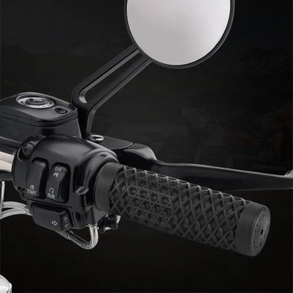 Motorcycle Black Rubber 1'' Handle Bar Hand Grips For Harley Dyna FXD FLHT XL883